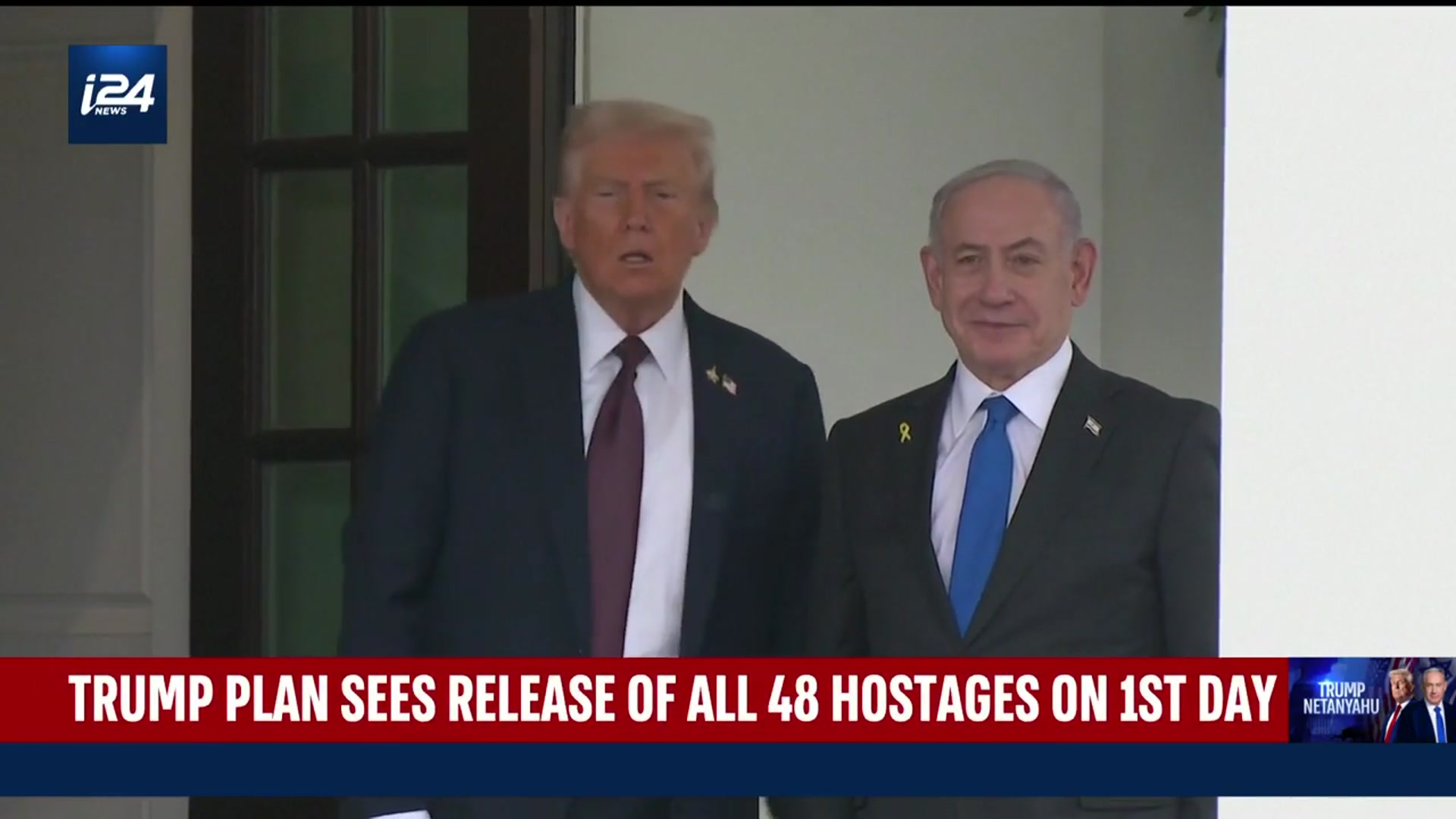 'Video thumbnail for Netanyahu meets Trump in DC over Gaza plan to end war'
