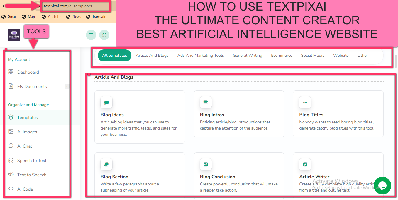 'Video thumbnail for How to generate AI articles and images'