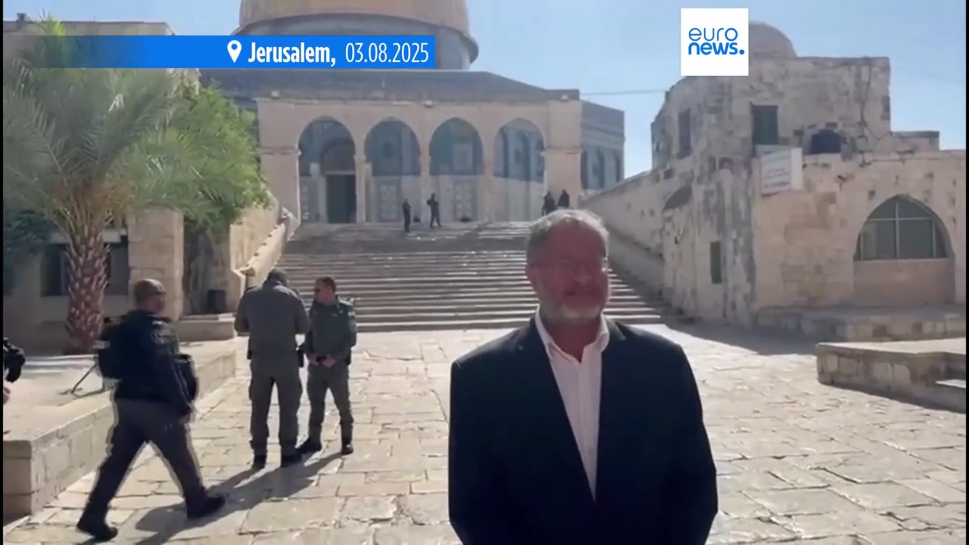 'Video thumbnail for Far-right Israeli minister Itamar Ben-Gvir prays at al-Aqsa, violating decades-old agreement'