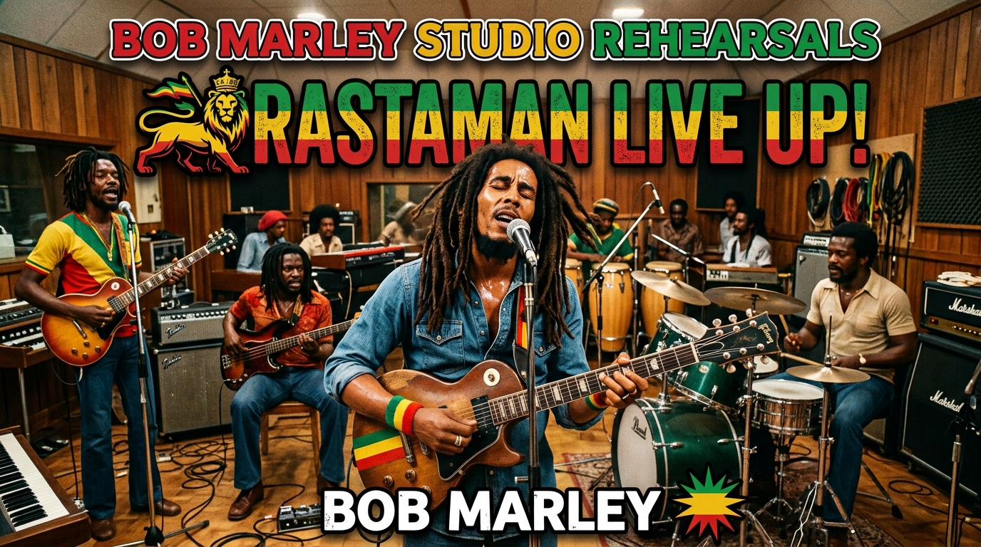 Video thumbnail for Bob Marley studio rehearsals Rastaman live up Bob Marley