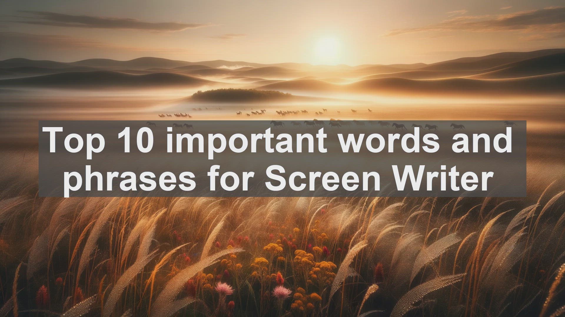 'Video thumbnail for Top 10 important words and phrases for Screen Writer'