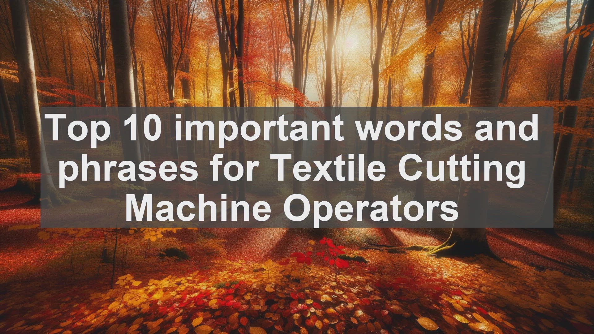 'Video thumbnail for Top 10 important words and phrases for Textile Cutting Machine Operators'