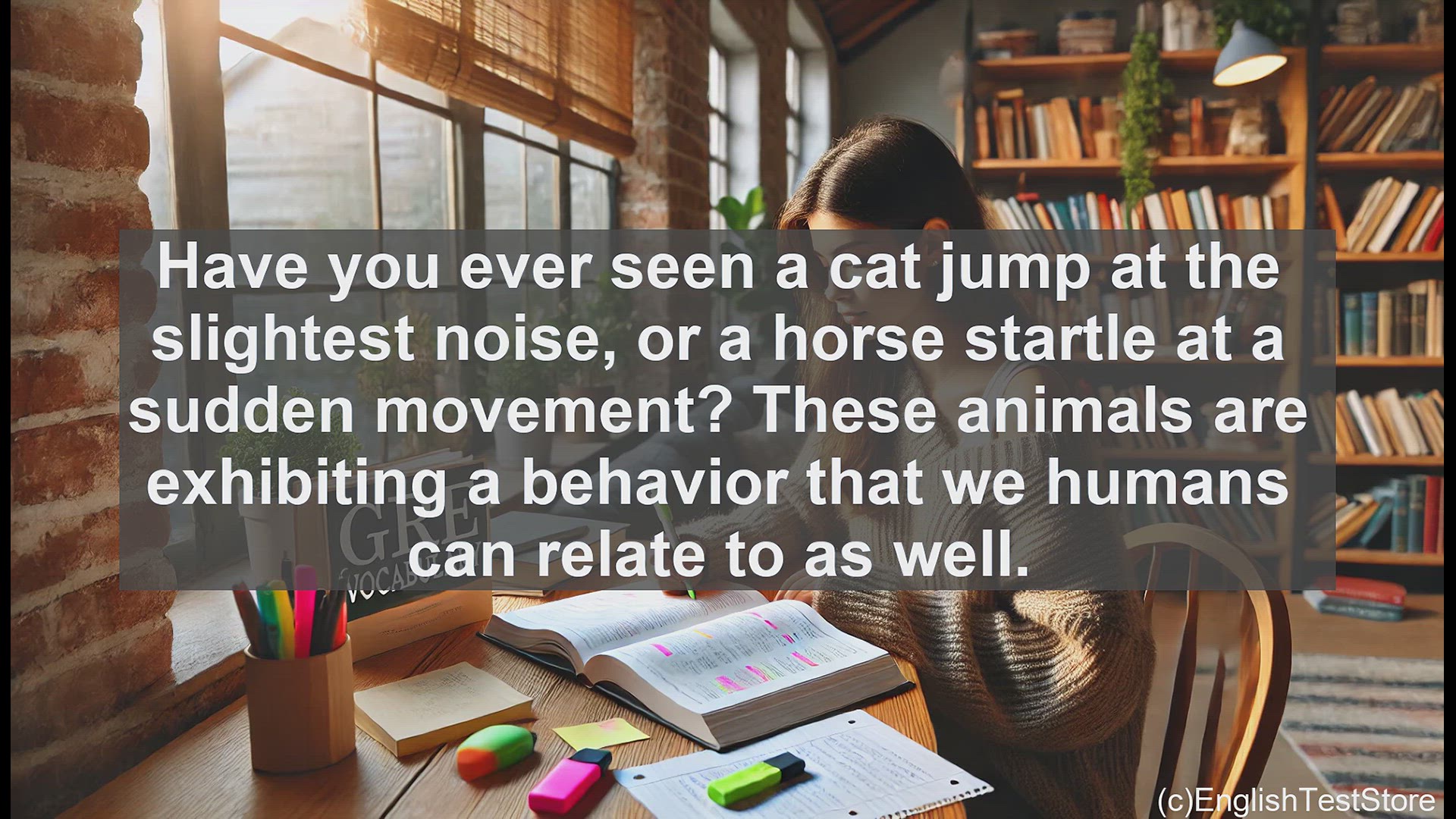 'Video thumbnail for GRE Vocabulary Lesson: Exploring the Meaning of Skittish - A Look at Easily Startled Behavior'