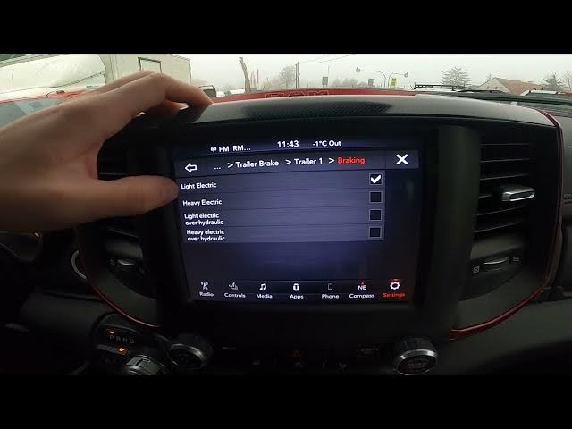 Video thumbnail for How to Manage Trailer Brake Settings in Dodge RAM Rebel 1500 II (2019-now) | Enable Trailer Brake