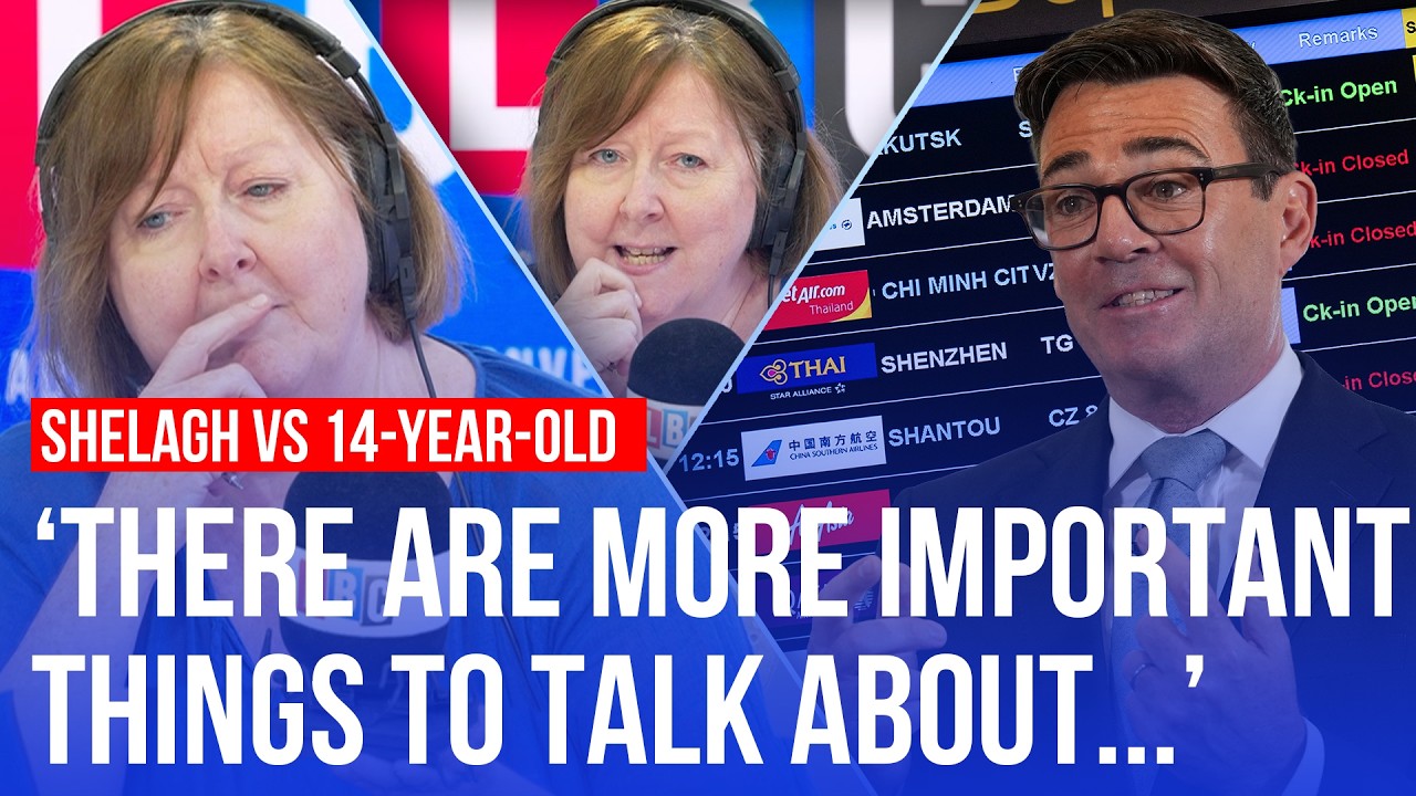 Video thumbnail for 14-year-old caller storms onto LBC to defend Andy Burnham's holiday