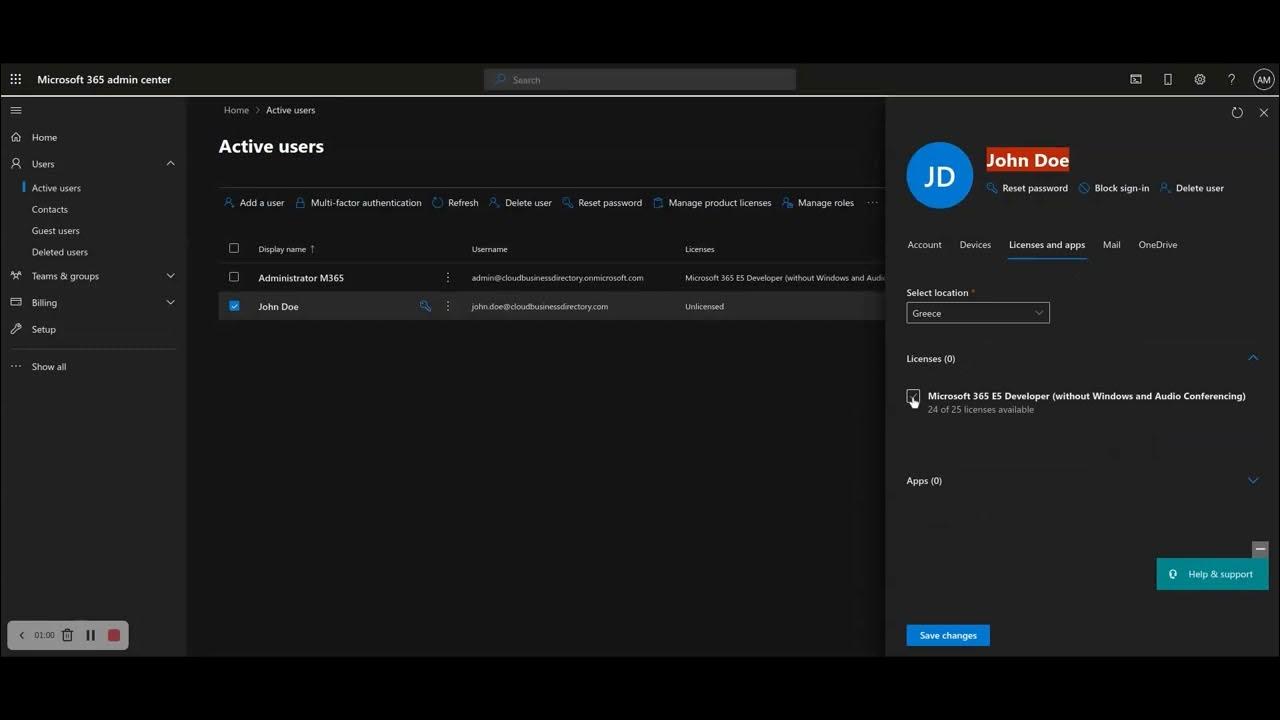 'Video thumbnail for How to assign licenses to Microsoft 365 users in Admin Center'