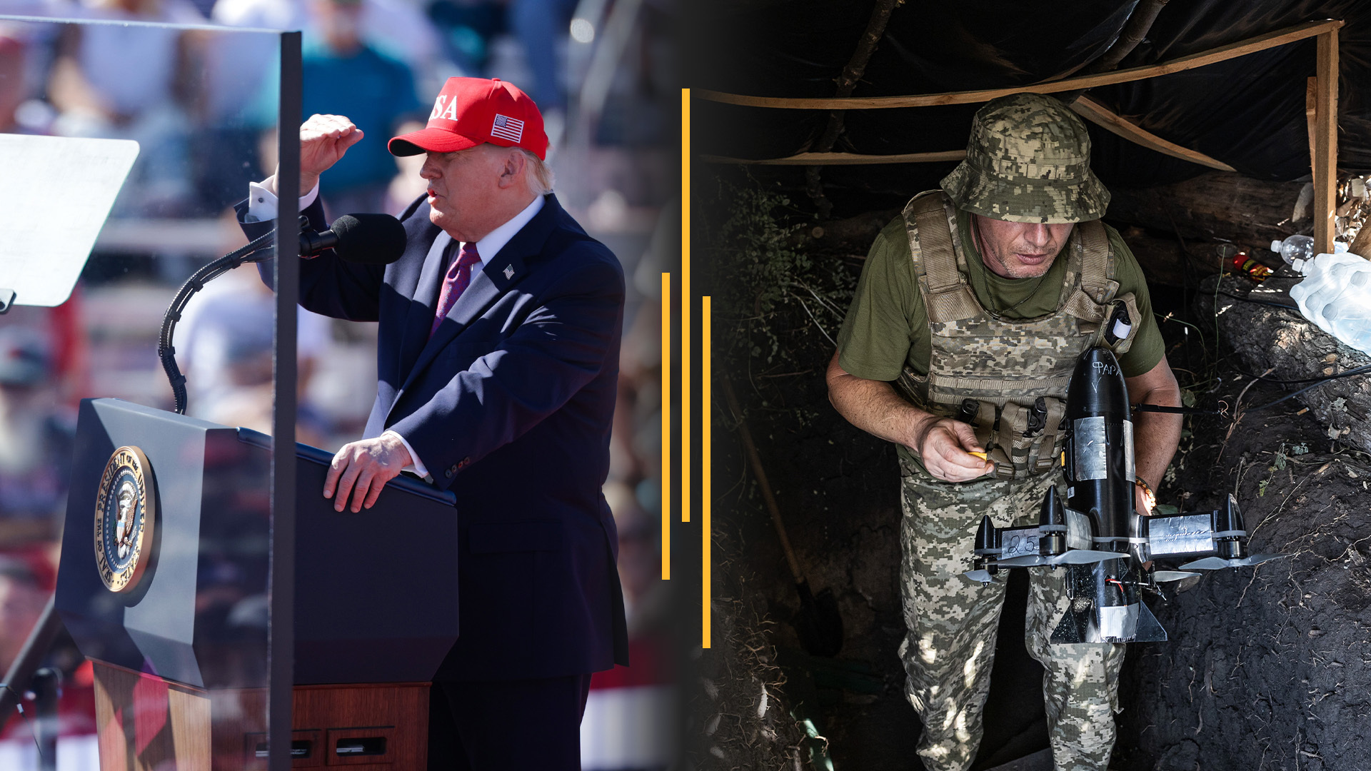 Video thumbnail for Trump says leakers should be shot; Ukraine drones hit by new Starlink restrictions