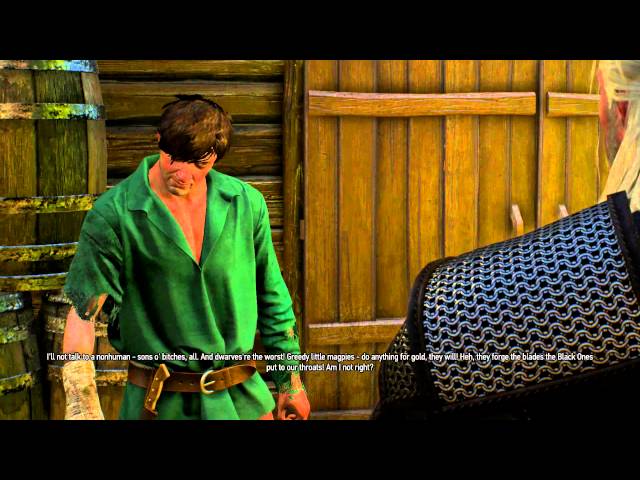 Video thumbnail for The Witcher 3: Wild Hunt - Twisted Firestarter: Napp Located & Dialogue Tree (Racist) Axii Gameplay