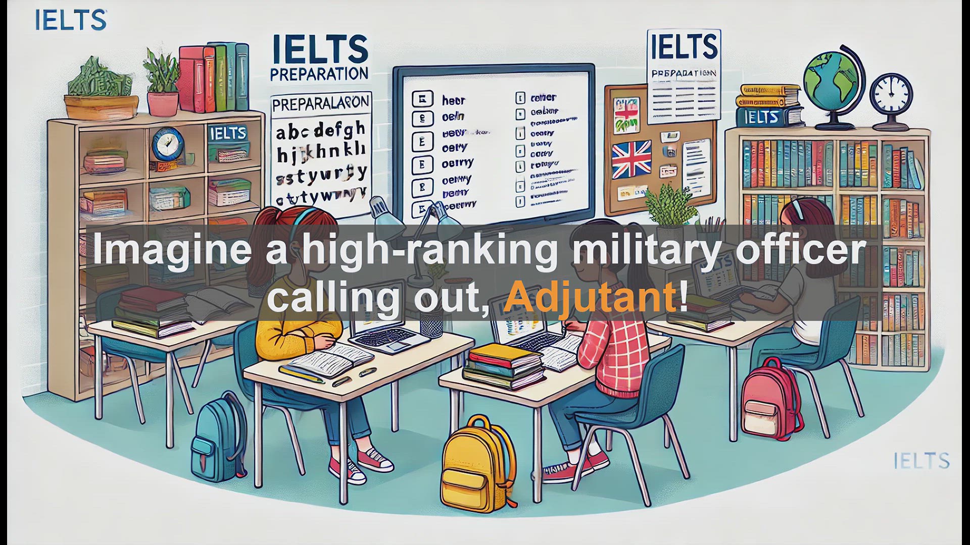 'Video thumbnail for 5000 Must Know IELTS 8.0 Vocabulary - Understanding 'Adjutant': A Key Word for IELTS Success'