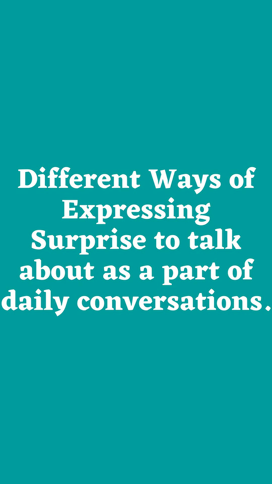 'Video thumbnail for Different Ways of Expressing Surprise Part 3'