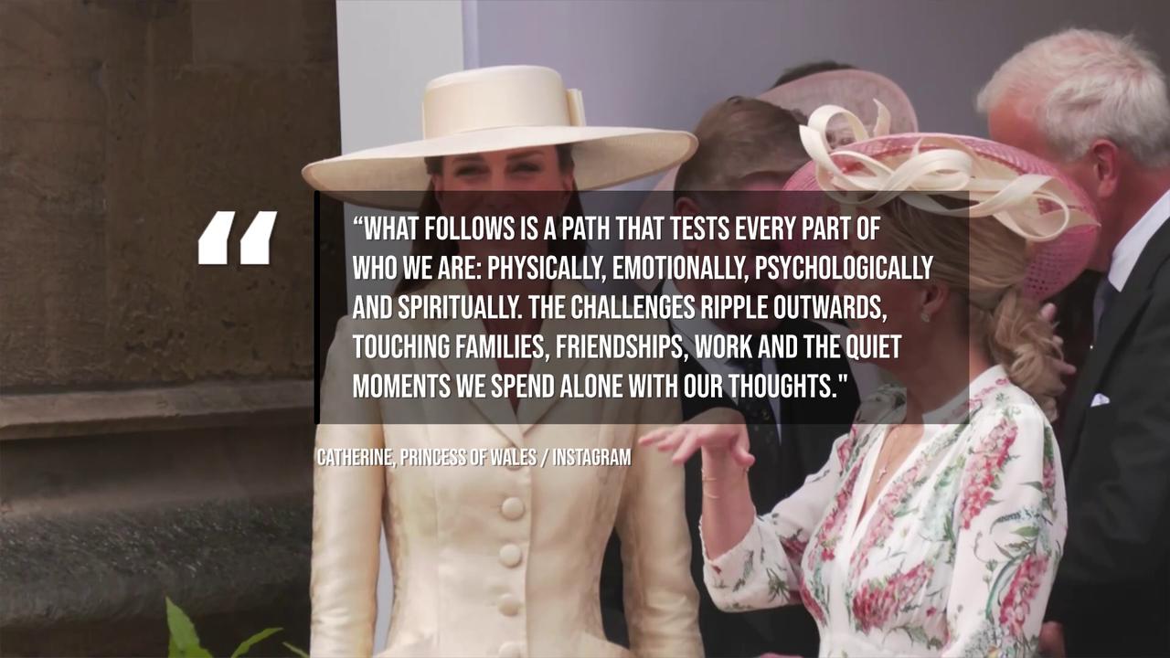 Video thumbnail for IN CASE YOU MISSED IT: Catherine, Princess of Wales releases new message about cancer journey.