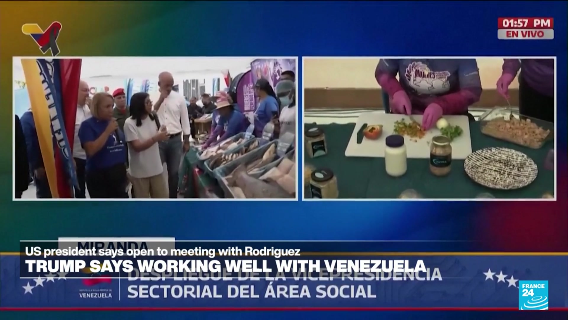 Video thumbnail for Trump 'open' to meeting with Venezuelan interim leader a week after capture