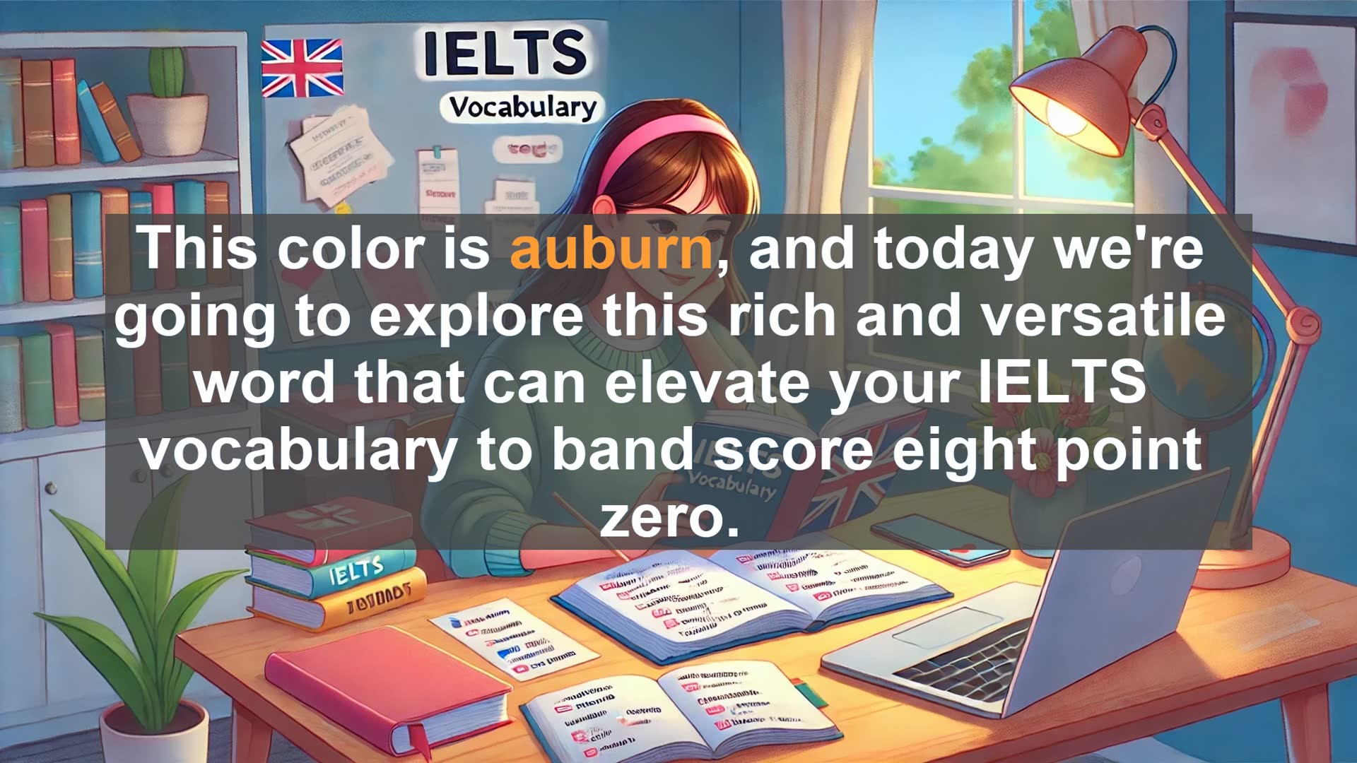 'Video thumbnail for 5000 Must Know IELTS 8.0 Vocabulary - Auburn: A Rich Color Word for IELTS Success'