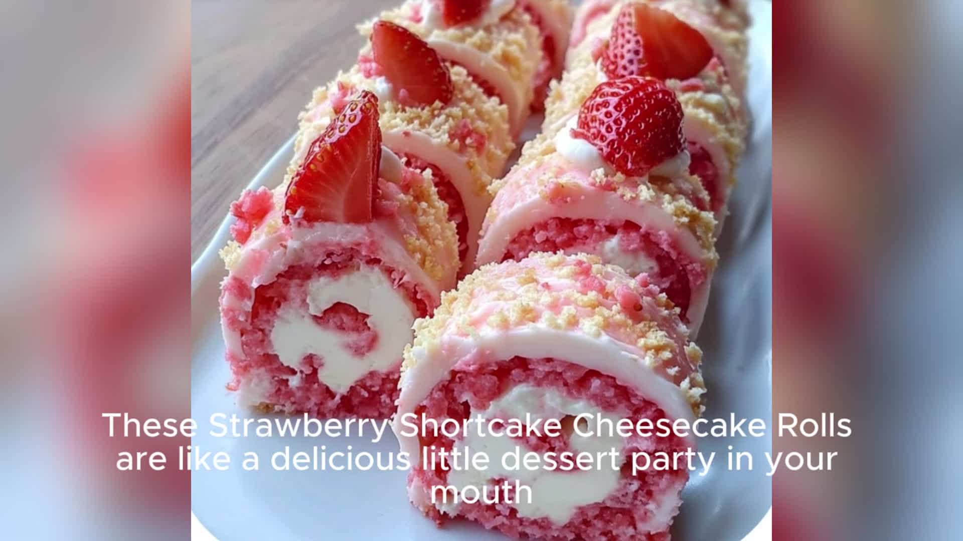 Video thumbnail for Strawberry Shortcake Cheesecake Rolls