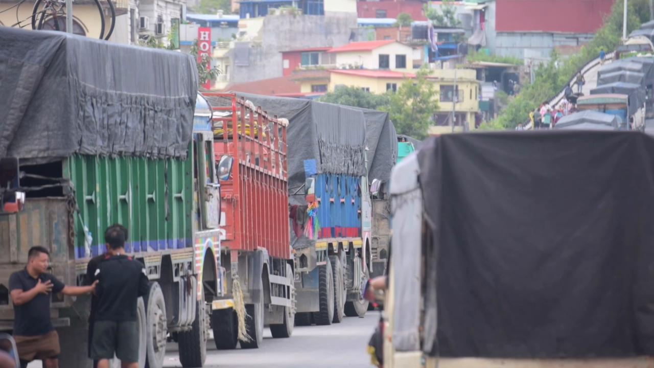 Video thumbnail for Nepal: Large number of vehicles stranded in Nepal’s Kathmandu due to floods and landslides.