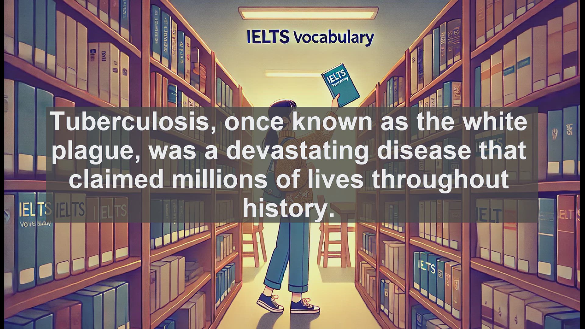 'Video thumbnail for 5000 Must Know IELTS 8.0 Vocabulary - Consumptive: The Word Linked to Tuberculosis History'