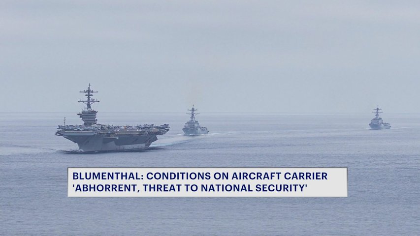 Video thumbnail for Sen. Blumenthal demands answers from Pentagon over 'abhorrent' conditions on U.S.S. Abraham Lincoln