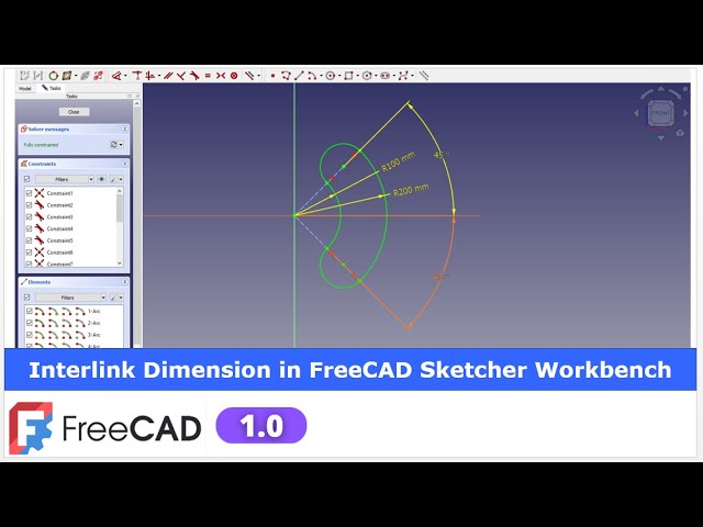 Video thumbnail for Interlink Dimension FreeCAD 1.0 Sketcher Workbench | FreeCAD Tutorial | 3D Modeling | Mechnexus |