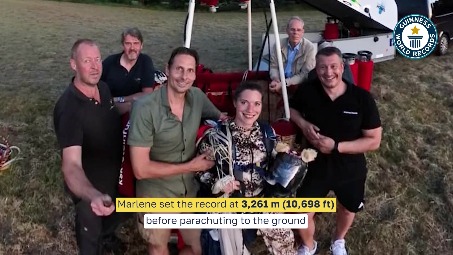 Video thumbnail for Highest static trapeze act  3,261 metres (10,698 ft) by Marlene Kiepke