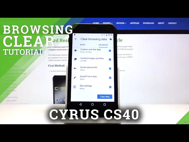 Video thumbnail for How to Clear Browsing Data on CYRUS CS40 FREESTYLE – Remove All Cookies