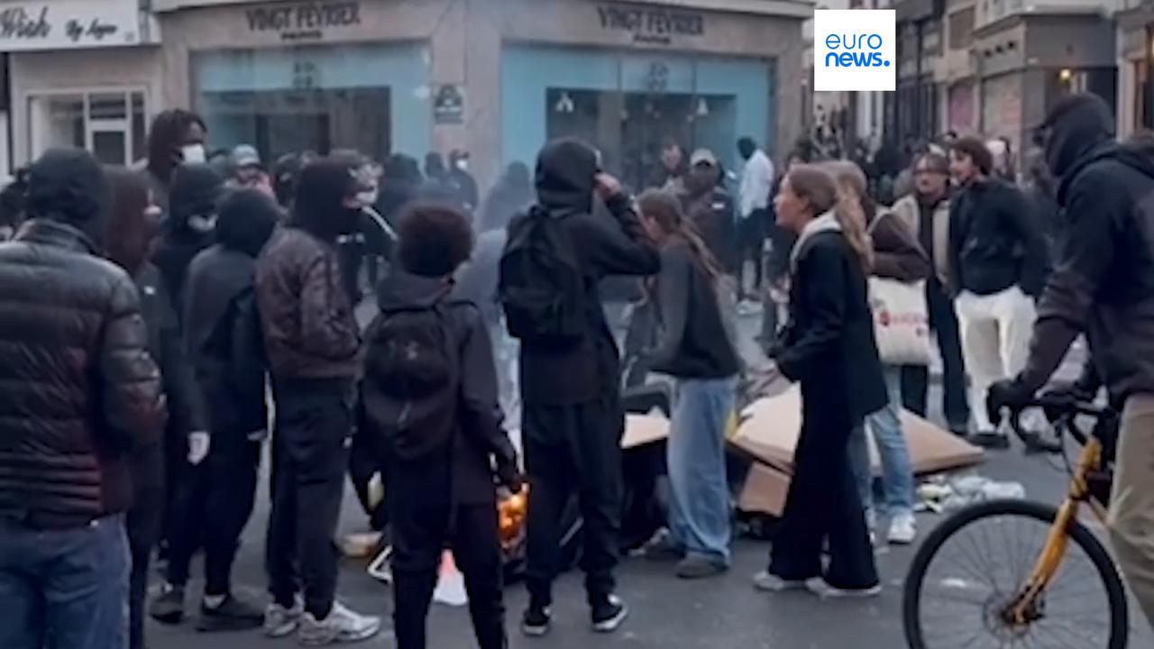 Video thumbnail for Tensions remain high in Paris after violent protests across France