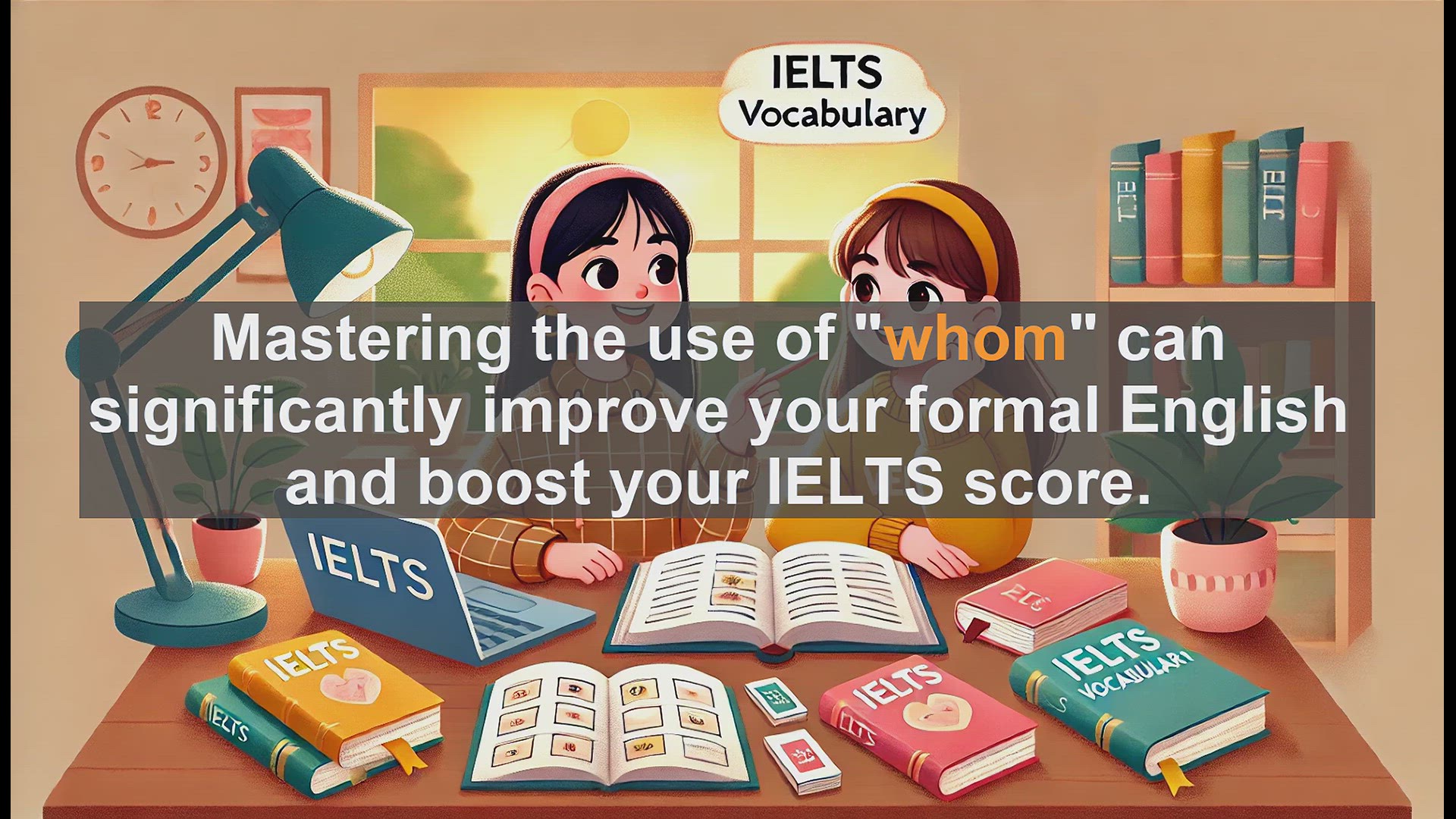 'Video thumbnail for 2500 Must Know IELTS 6.5 Vocabulary - How to Use 'Whom' Correctly for IELTS Success'
