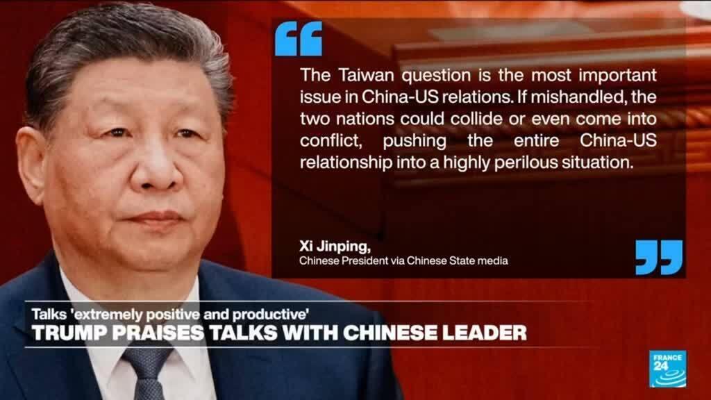 Video thumbnail for "Conflict" possible: Xi Jinping issues Taiwan warning during Donald Trump's visit