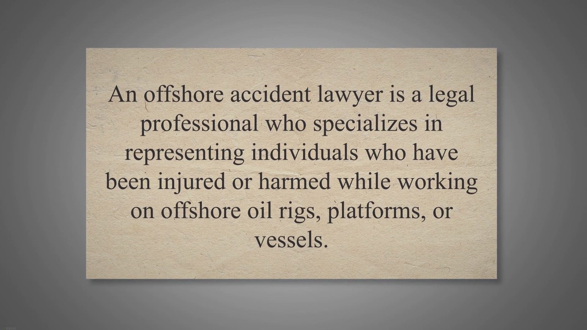 Video thumbnail for Navigating Offshore Accidents: A Guide to Hiring and Choosing the Right Offshore Accident Lawyer