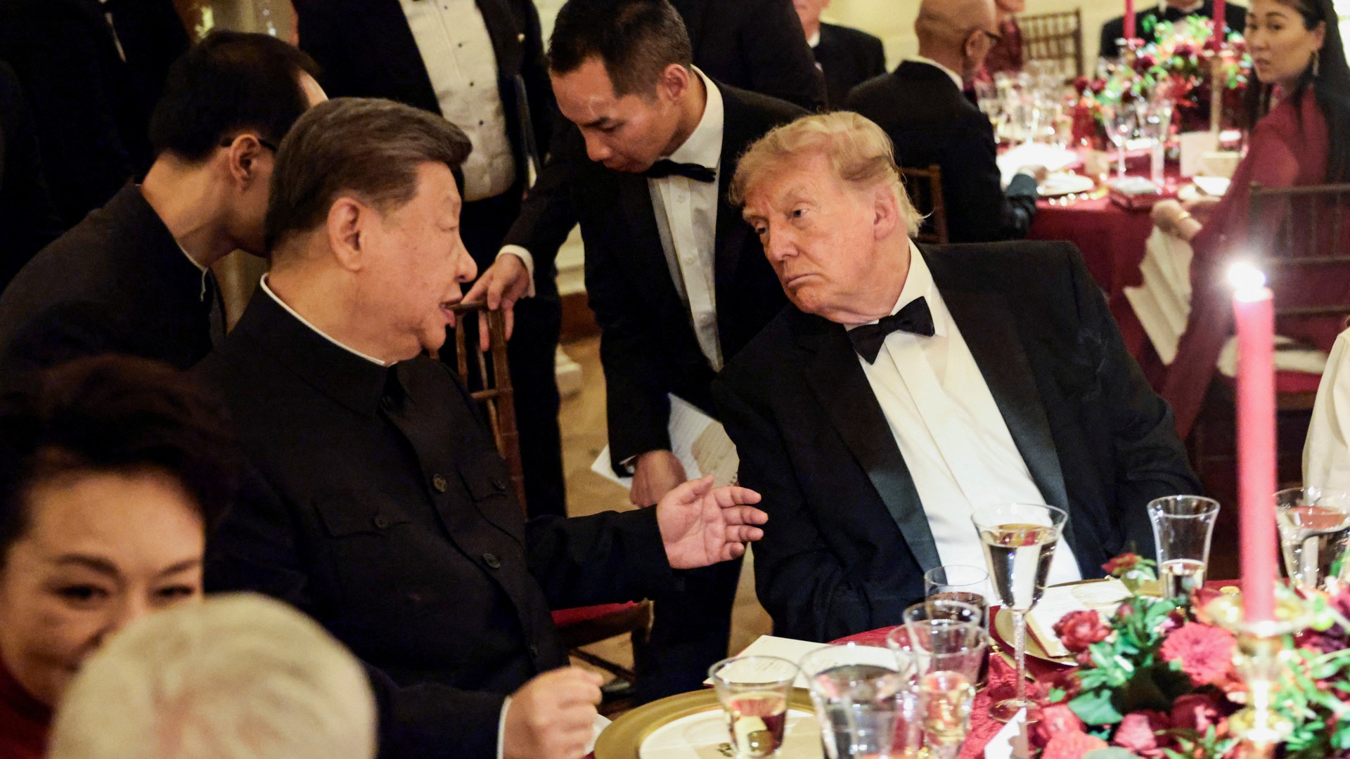 Video thumbnail for Xi closes out US visit after talks with Trump on trade, Taiwan and AI
