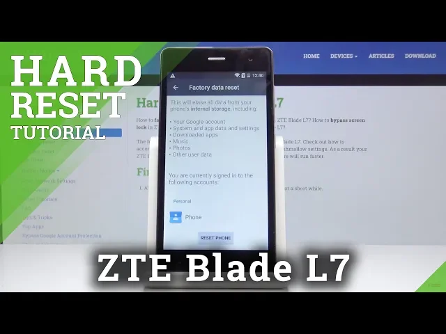 Video thumbnail for How You Can Factory Reset ZTE Blade L7 - Hard  Reset using Settings