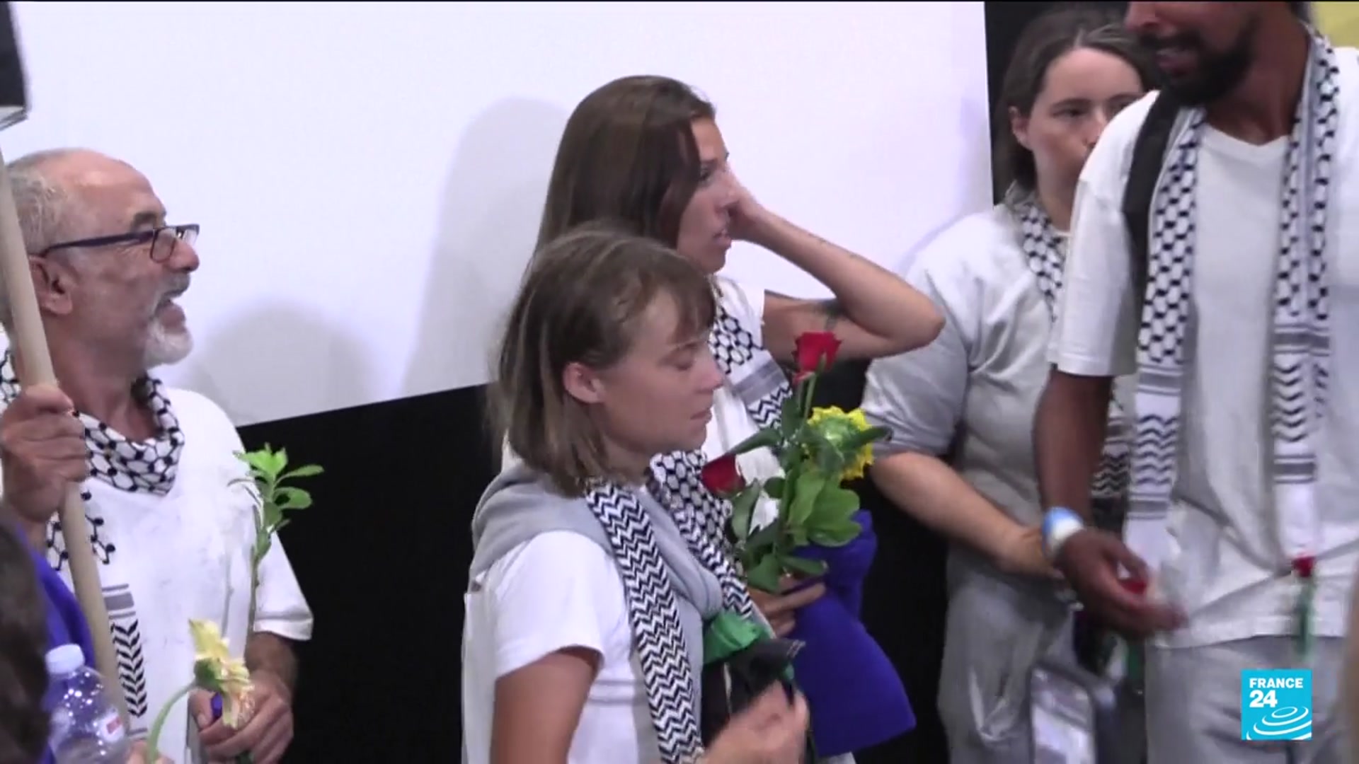 'Video thumbnail for Greta Thunberg lands in Greece among expelled Gaza flotilla activists'