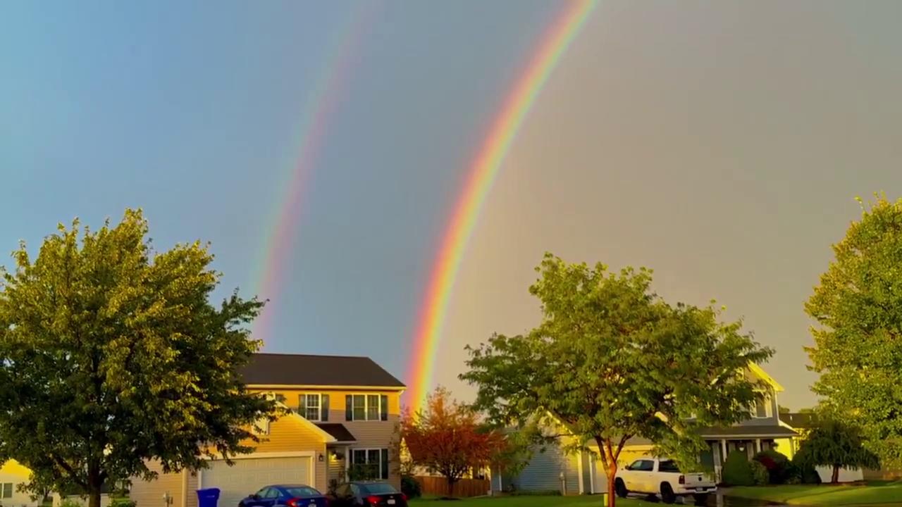 Video thumbnail for US: Double Rainbow Appears Over Rochester, New York.