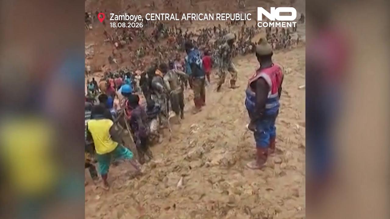 Video thumbnail for New videos show deadly landslide burying gold miners in Central African Republic