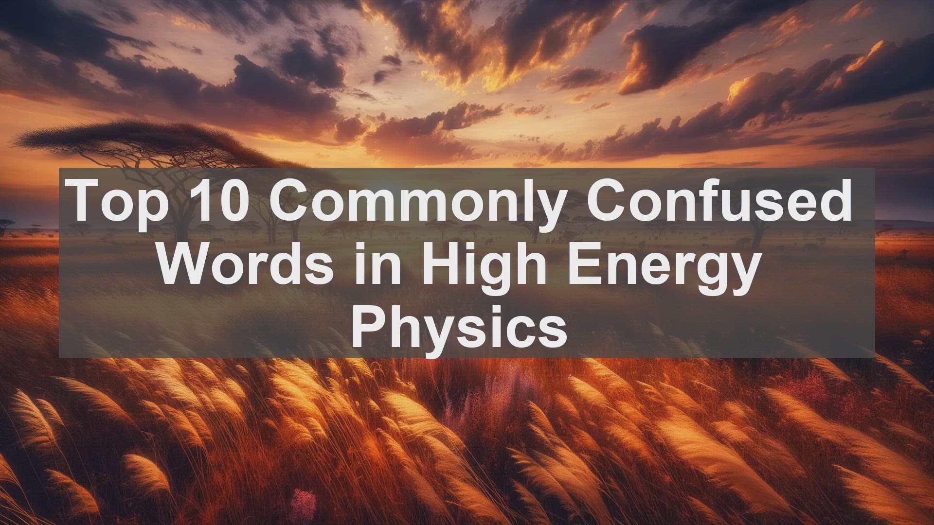 'Video thumbnail for Top 10 Commonly Confused Words in High Energy Physics'