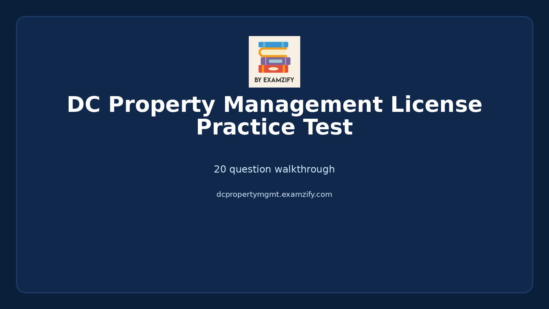 Video thumbnail for DC Property Management License Practice Test