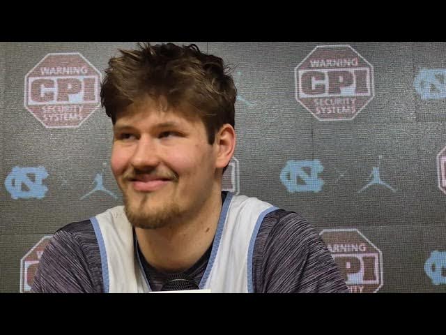 Video thumbnail for #UNC center Henri Veesaar and guard Seth Trimble press conference ahead of Saturday's game at #Duke