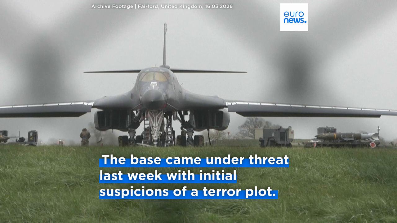Video thumbnail for Trump says US moved their B-1 bombers from RAF Fairford airbase after additional threats were made