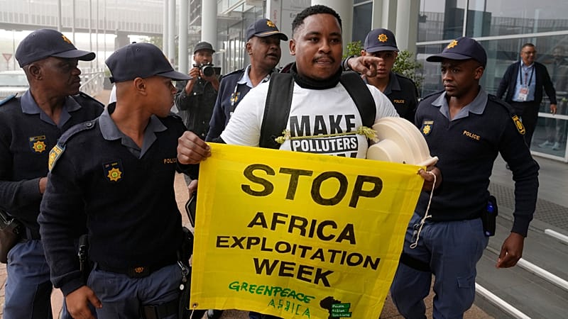 Video thumbnail for Environmentalists protest at African Energy Week in Cape Town