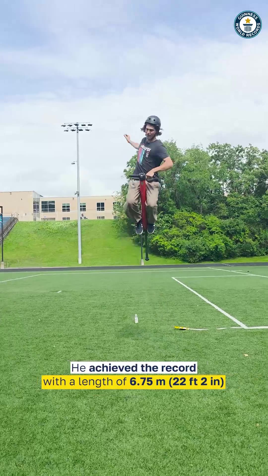 Video thumbnail for Farthest forward flip pogo stick jump - 6.75 metres by Henry Cabelus