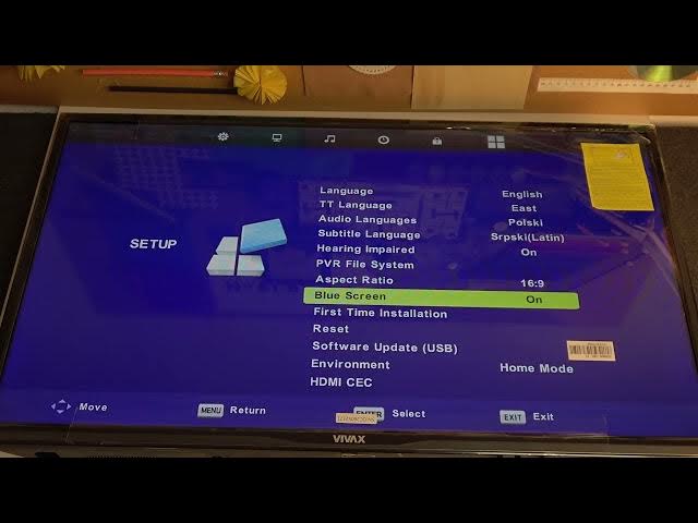 Video thumbnail for How To Turn Off Blue Screen on VIVAX 32 TV-32LE112T2 Android Smart TV - Change Menu Background