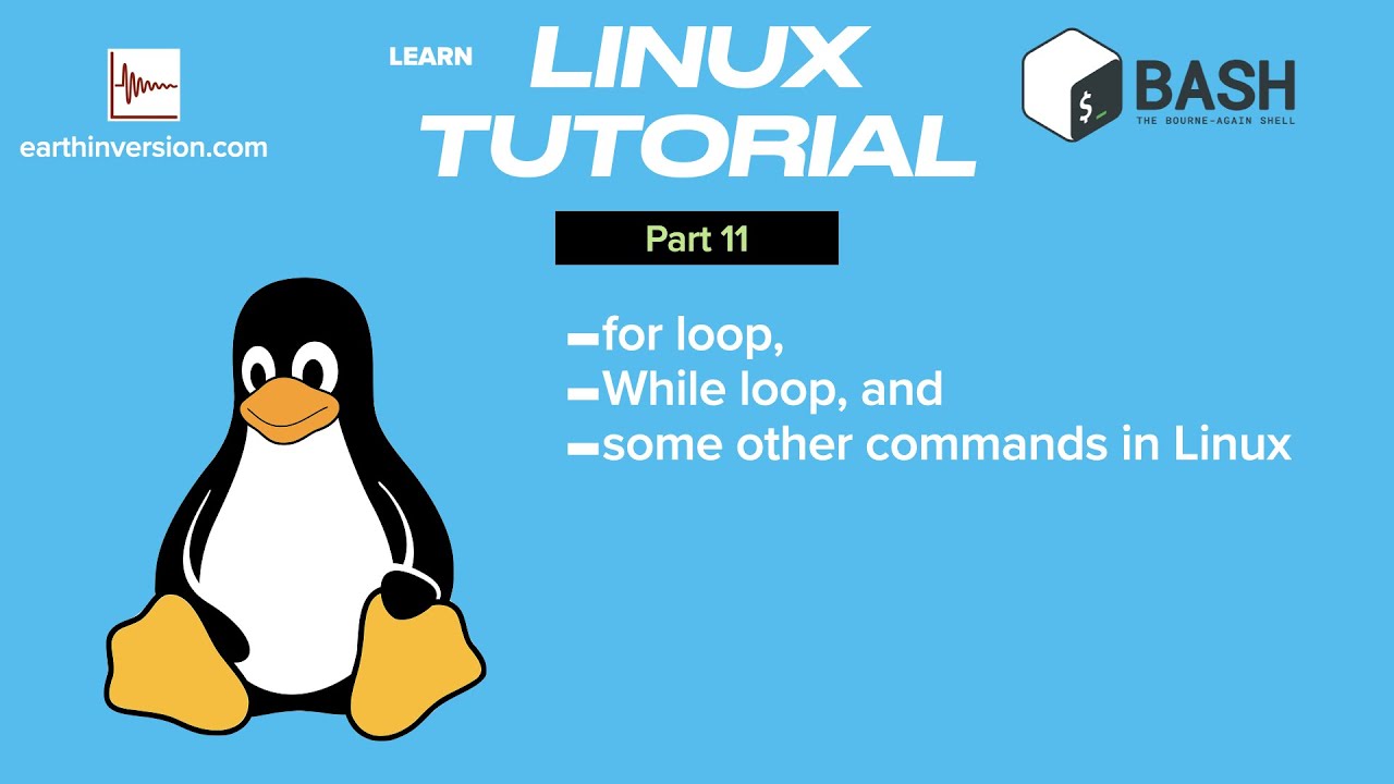 'Video thumbnail for Linux Tutorial Part 11: for loop, while loop and all that'