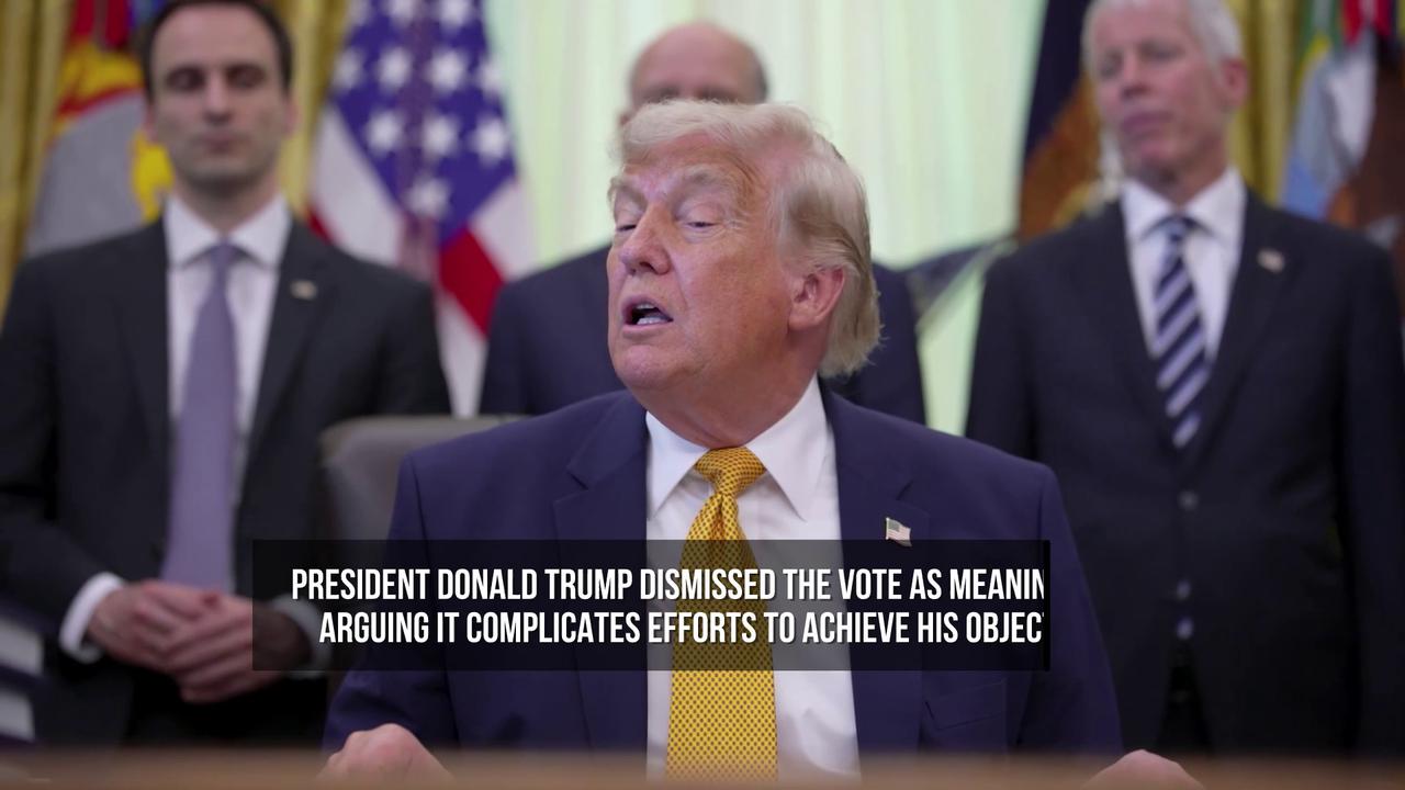 Video thumbnail for Congress Rebukes Trump's Iran War with Rare War Powers Vote.