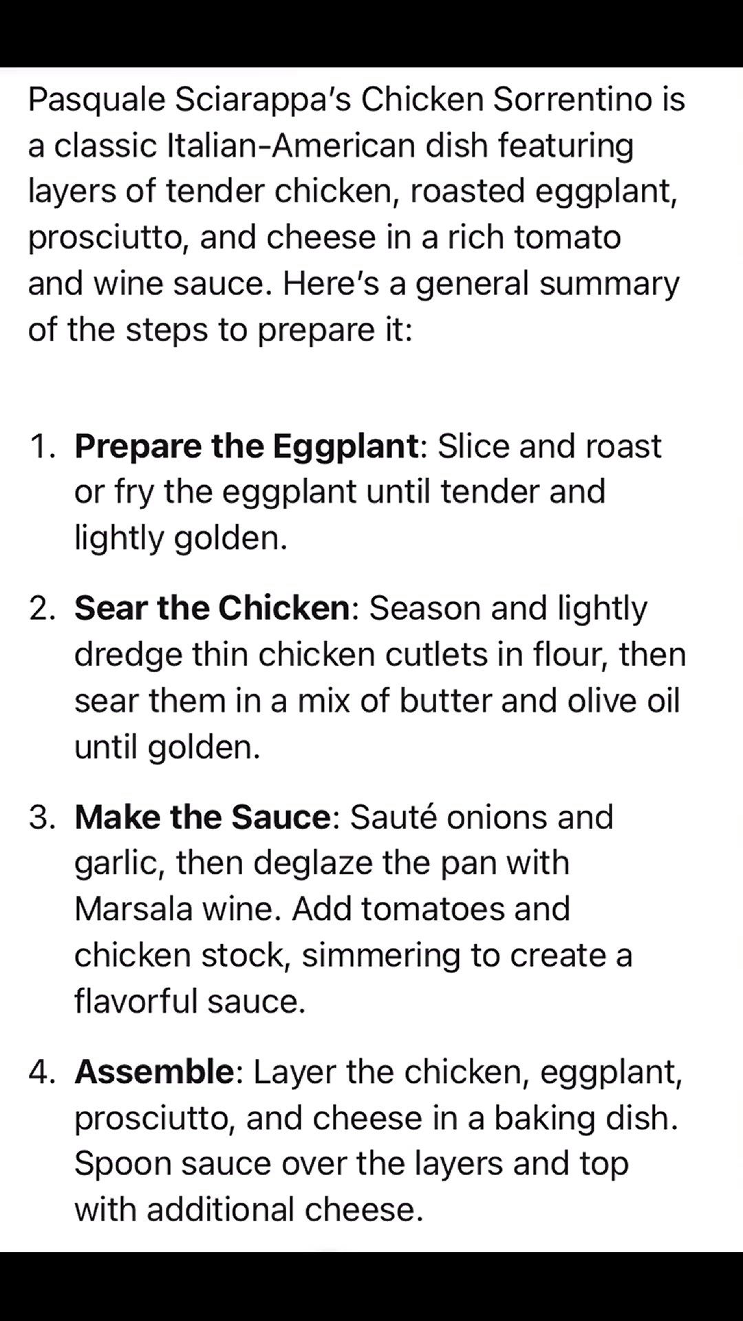 'Video thumbnail for Chicken Sorrentino Recipe by Pasquale Sciarappa'