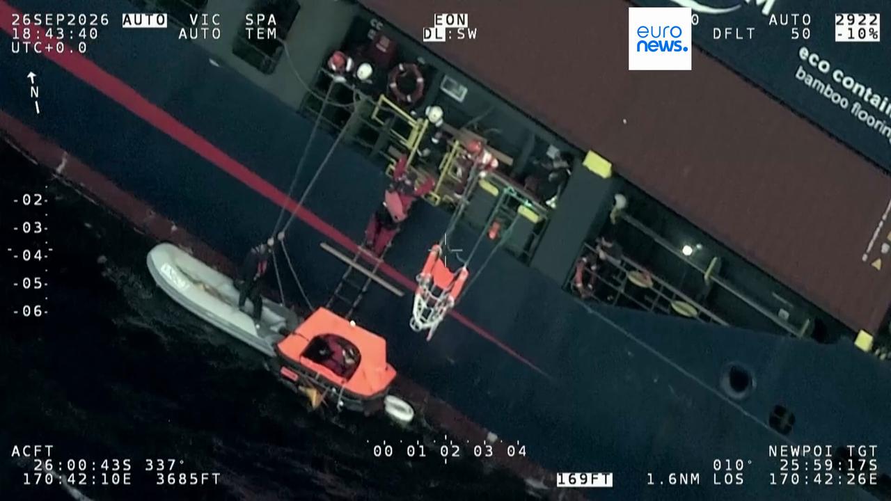 Video thumbnail for Four sailors rescued after sperm whale sinks yacht in South Pacific