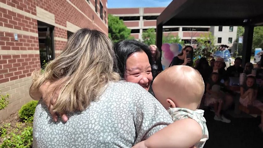 Video thumbnail for Hero nurse honored at Sleepy Hollow hospital during reunion with baby whom she saved