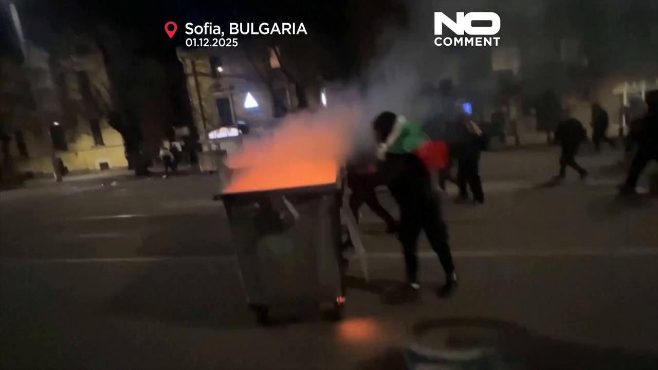 Video thumbnail for Bulgaria protest turns violent in Sofia as crowds oppose 2026 draft budget