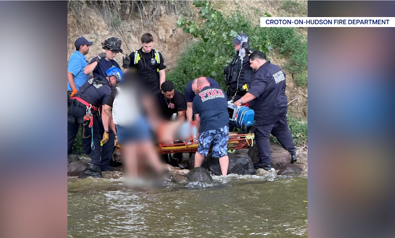 Video thumbnail for Man rescued from steep area near Hudson River after medical emergency at Croton Point Park