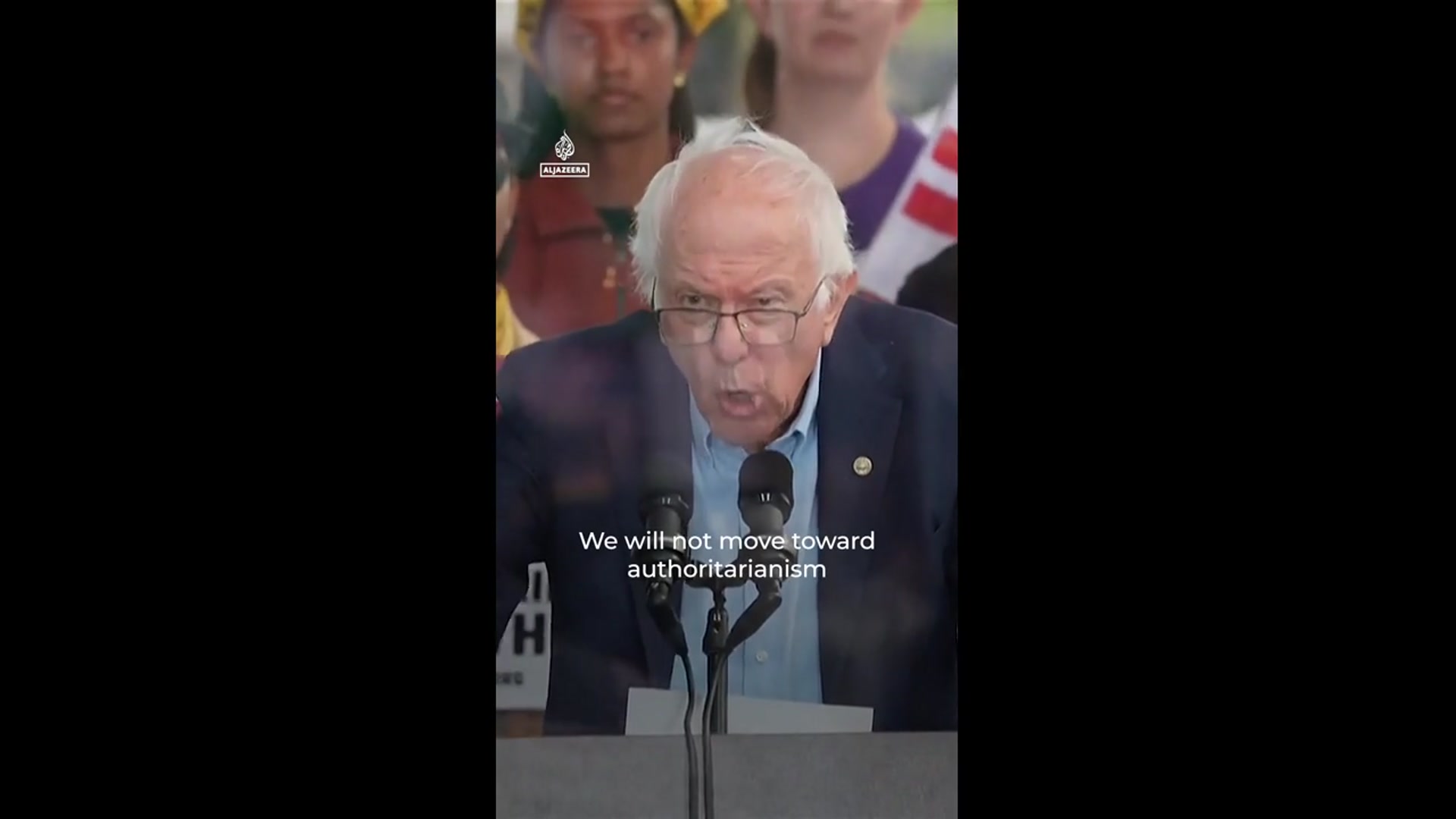 'Video thumbnail for Bernie Sanders condemns Trump and billionaires at ‘No Kings’ rally'