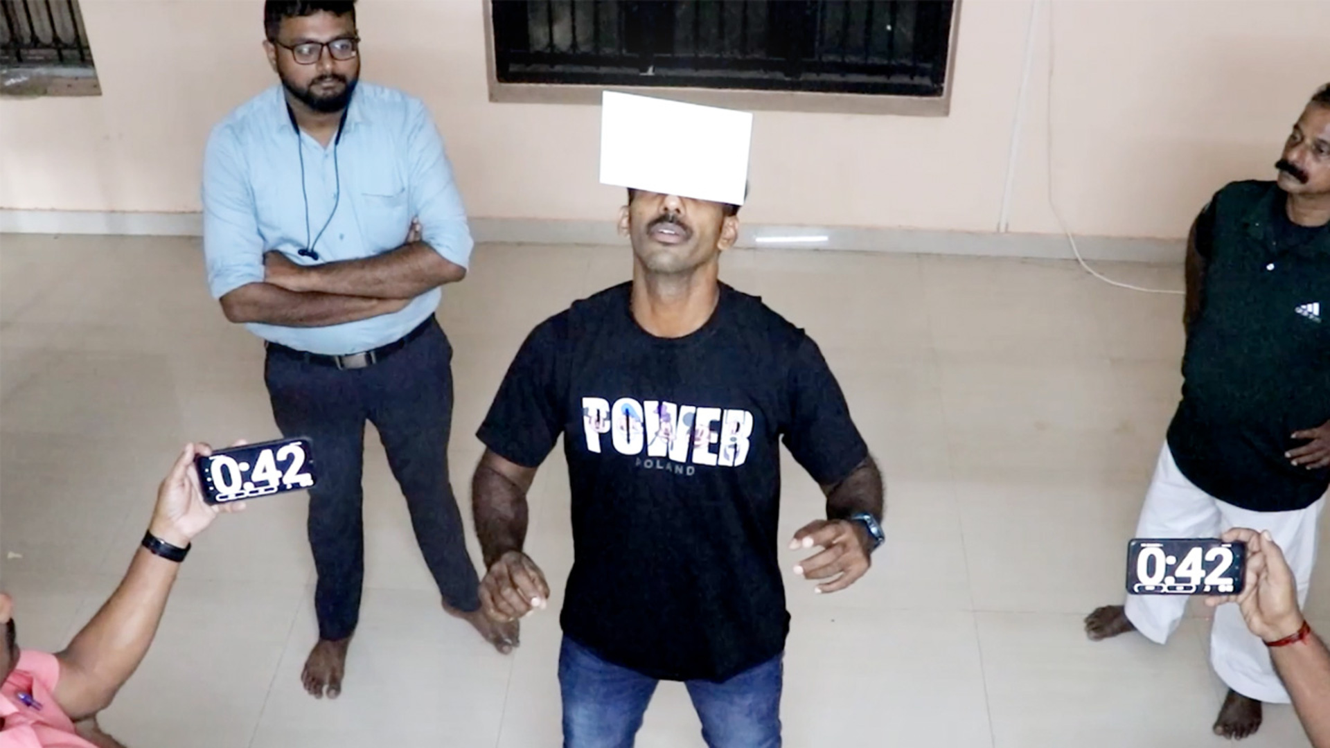 Video thumbnail for Longest duration balancing a sheet of paper on the nose - 6 minutes 30 seconds by John Paul K R