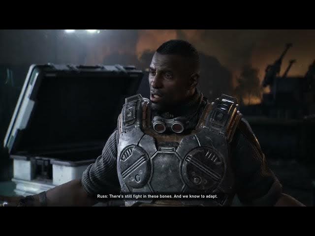 Video thumbnail for Gears of War: E-Day - Act 3 Chapter 6: Meet with COG Quartermaster Russ | Brumaks Attack Cutscene